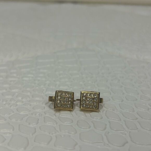 NiniβRicci Gold/Crystal Vintage Clip on Earrings - Picture 5 of 8